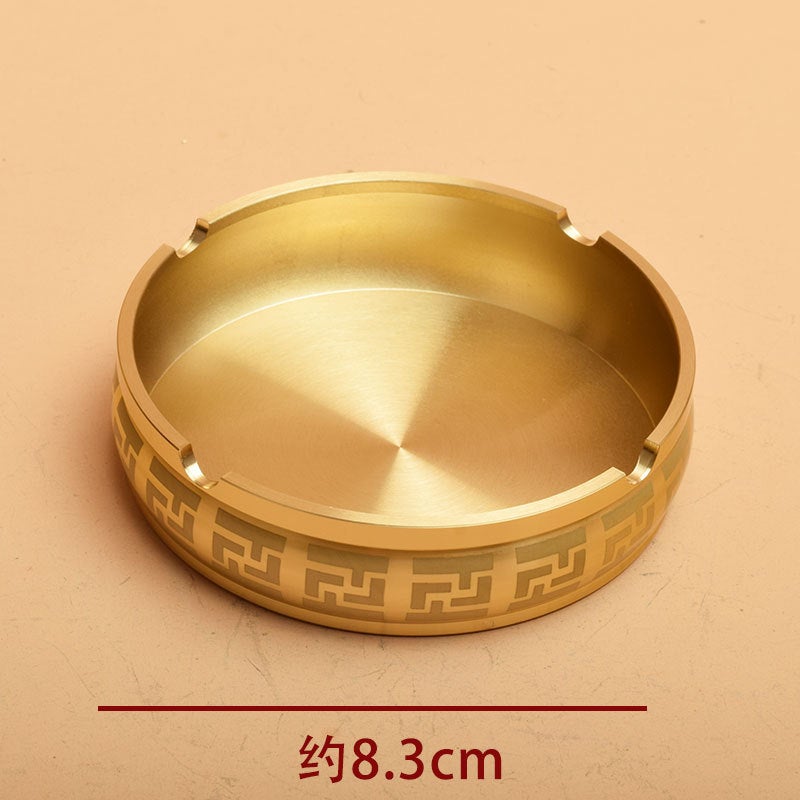 Brass Ashtray Large Baifu Ashtray Home Living Room Decoration Crafts Decoration Five Tigers Blessing Small Goods - Image 1